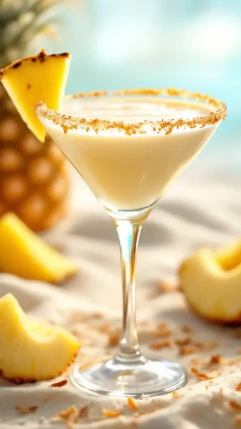 If a tropical vacation could fit in a martini glass, this Coconut Pineapple Martini would be it. Creamy coconut, sweet pineapple, and smooth vodka come together for a luscious, beachy cocktail that’s basically piña colada meets martini. Whether you're dreaming of a getaway or just want a sip of something fun, this one’s a must-try!