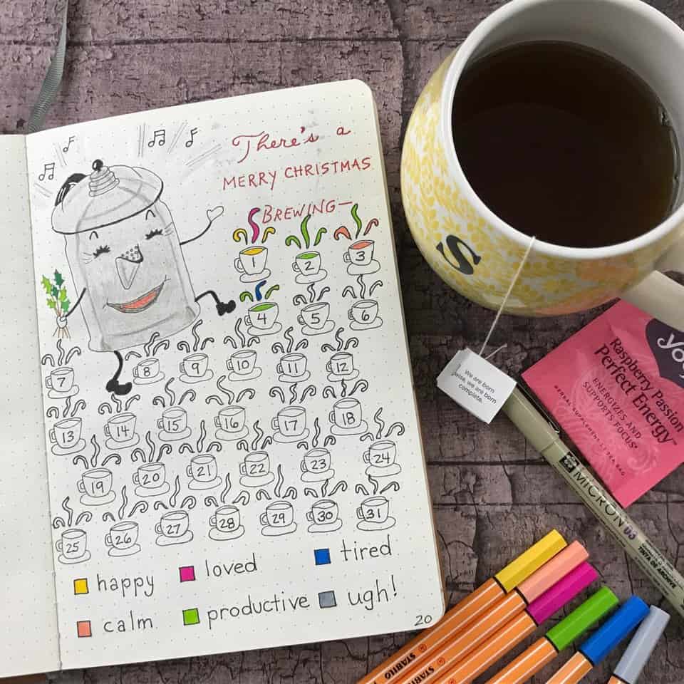 Coffee Cup Christmas Mood Tracker