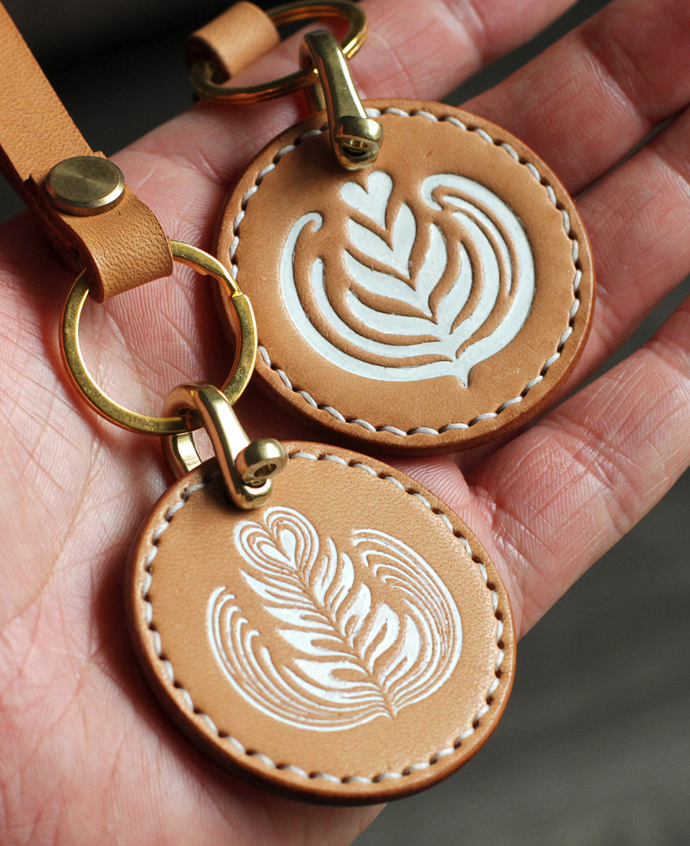 Keychains make a great gift idea and these cappuccino cafe designs are perfect for the coffee lover in your life