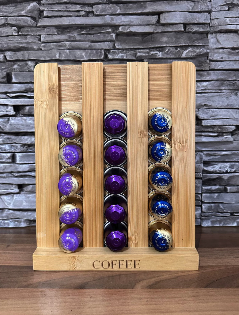 Keep your coffee addiction tidy with this display station.Designed to organize and be a practical solution to your capsules.