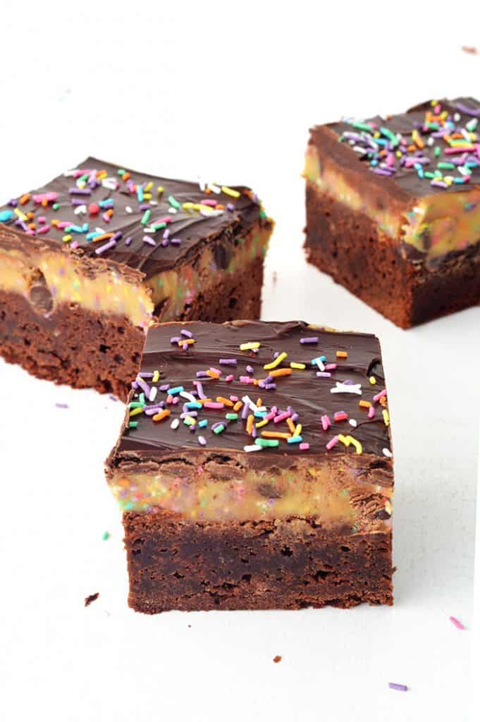 Funfetti Cookie Dough Chocolate Brownies