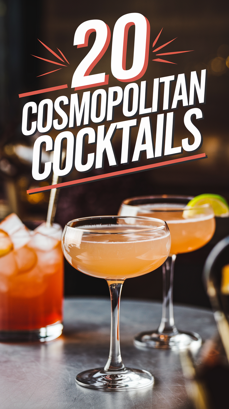 Mix Up 20 Cosmopolitan Drink Cocktails for Your Next Girl's Night 🍹💕 From classic recipes to bold new flavors, these Cosmopolitan drinks are guaranteed to impress your guests! 🍸🌟 #GirlsNightDrinks #PartyVibes #Mixology