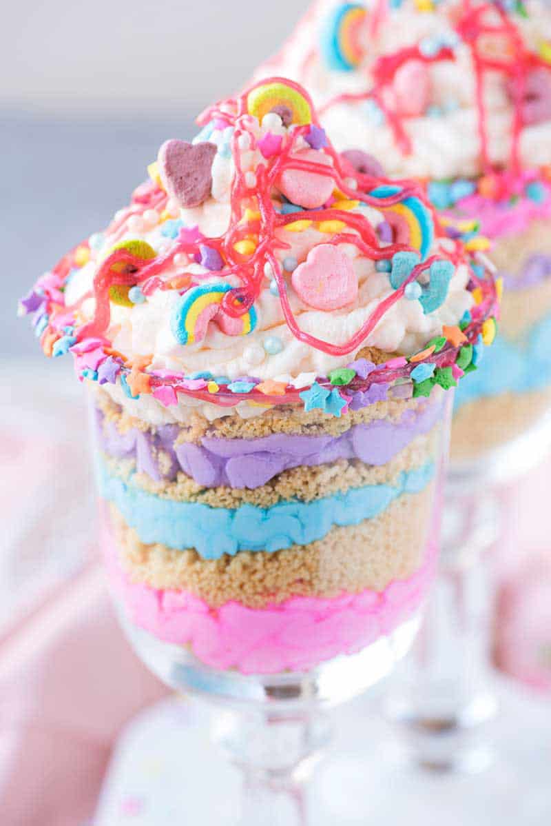 Cotton Candy Unicorn Parfaits