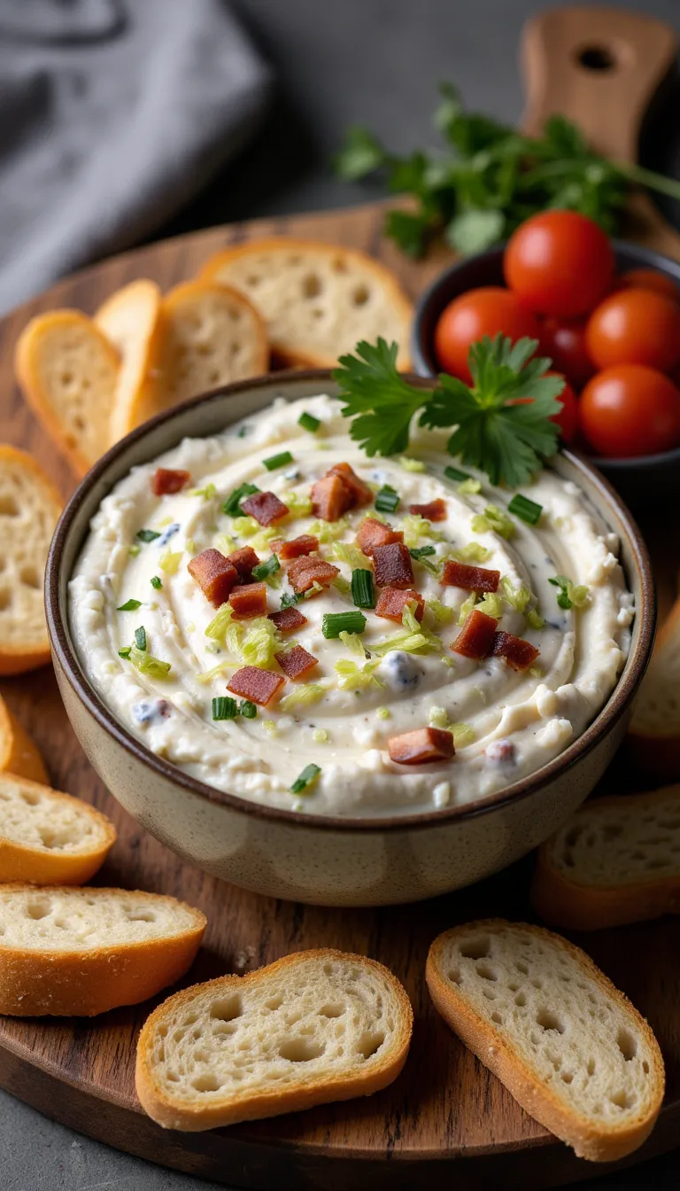 This easy Creamy BLT Dip is a flavorful appetizer perfect for parties! Scoop it with crackers or veggies for a fun finger food that everyone loves.