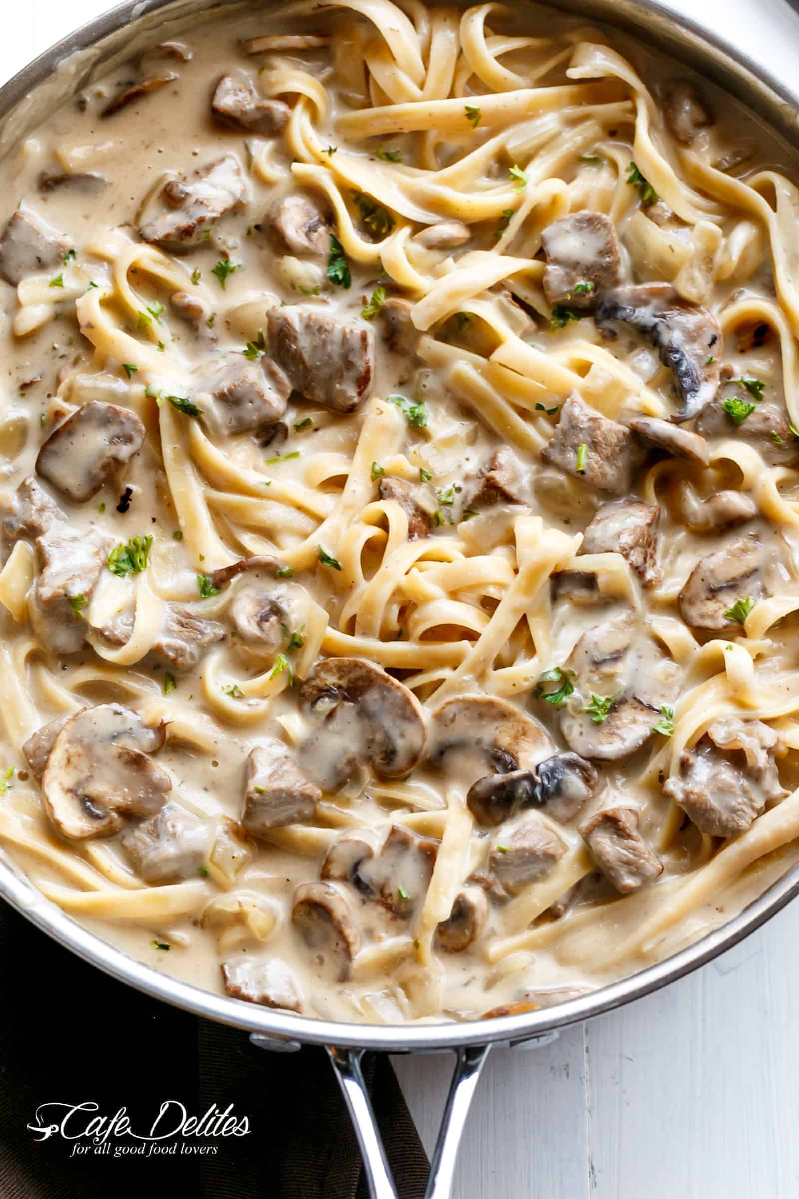 Beef and Mushroom Stroganoff: Made in under half an hour, this lighter take on the classic uses Greek yogurt instead of cream for a healthier twist.