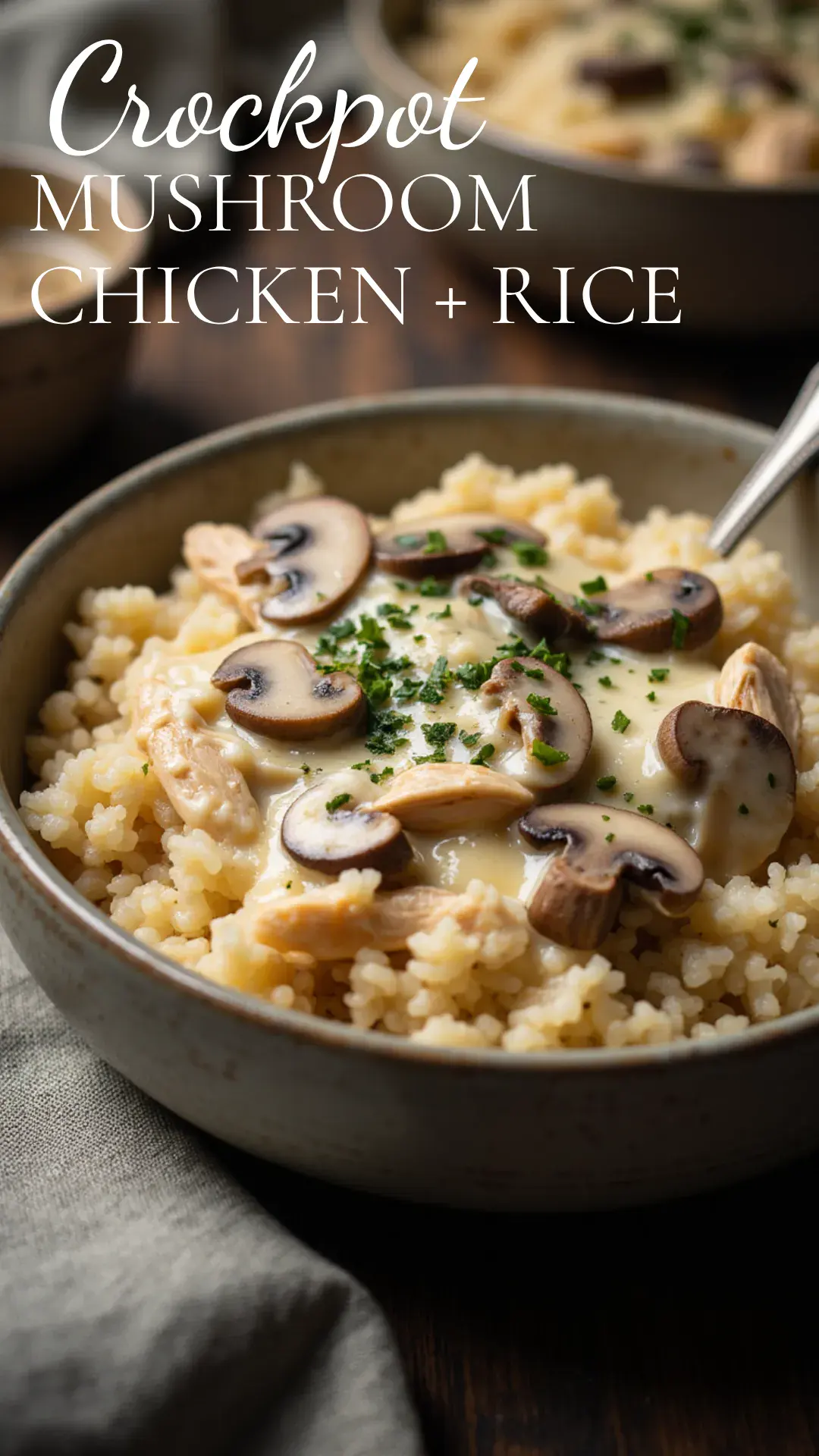 This Crockpot Creamy Mushroom Chicken and Rice is a rich, earthy one-pot wonder that delivers all the cozy vibes. This easy slow cooker dinner features shredded chicken, tender rice, and plenty of mushrooms wrapped in a creamy, cheesy base. It’s hearty, comforting, and perfect for those nights you just want something warm and satisfying with minimal effort.