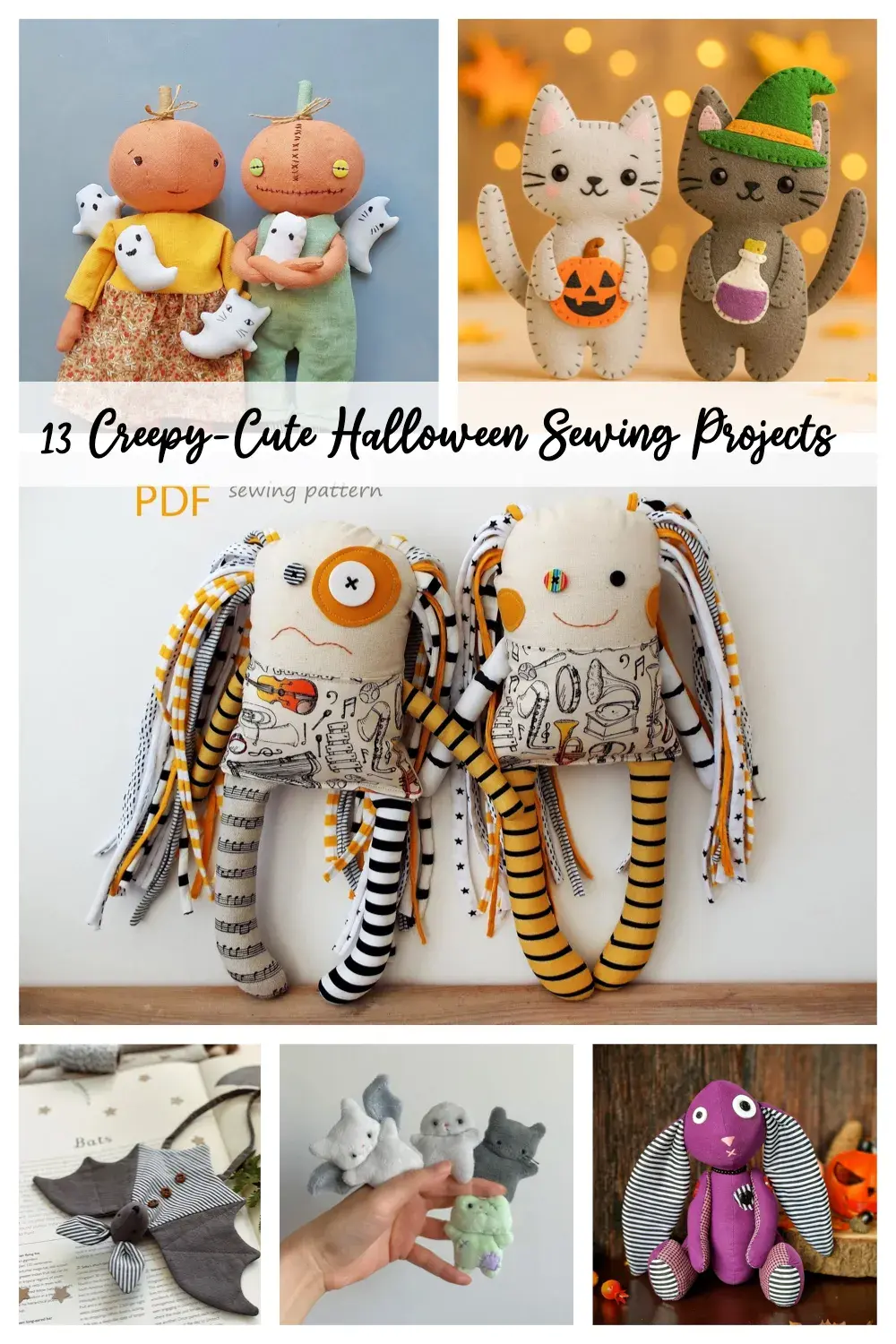 Get spooky-cute this October with these DIY Halloween sewing projects! 🎃 From ghosts to black cats and bats, these beginner-friendly patterns are perfect for cozy fall crafting. #HalloweenSewingProjects #HalloweenDIY #SewingIdeas