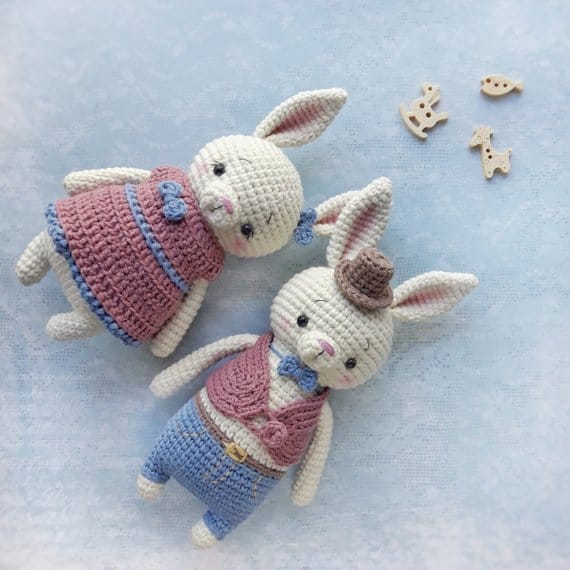 The Cutest Amigurumi Bunny Patterns with Clothes Perfect for Easter!