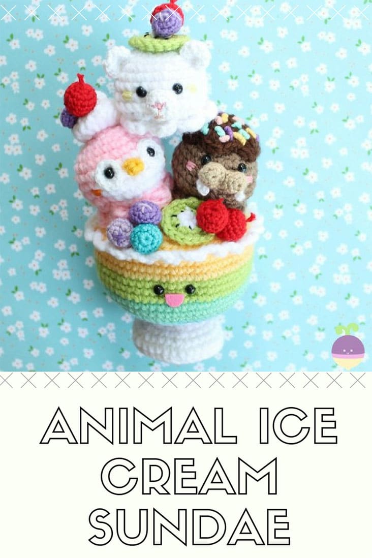 Crochet Animal Ice Cream Sundae