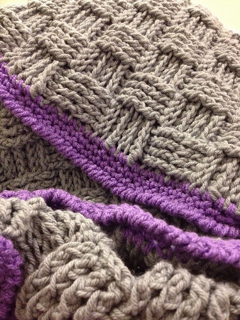 Crochet Basketweave Blanket Project