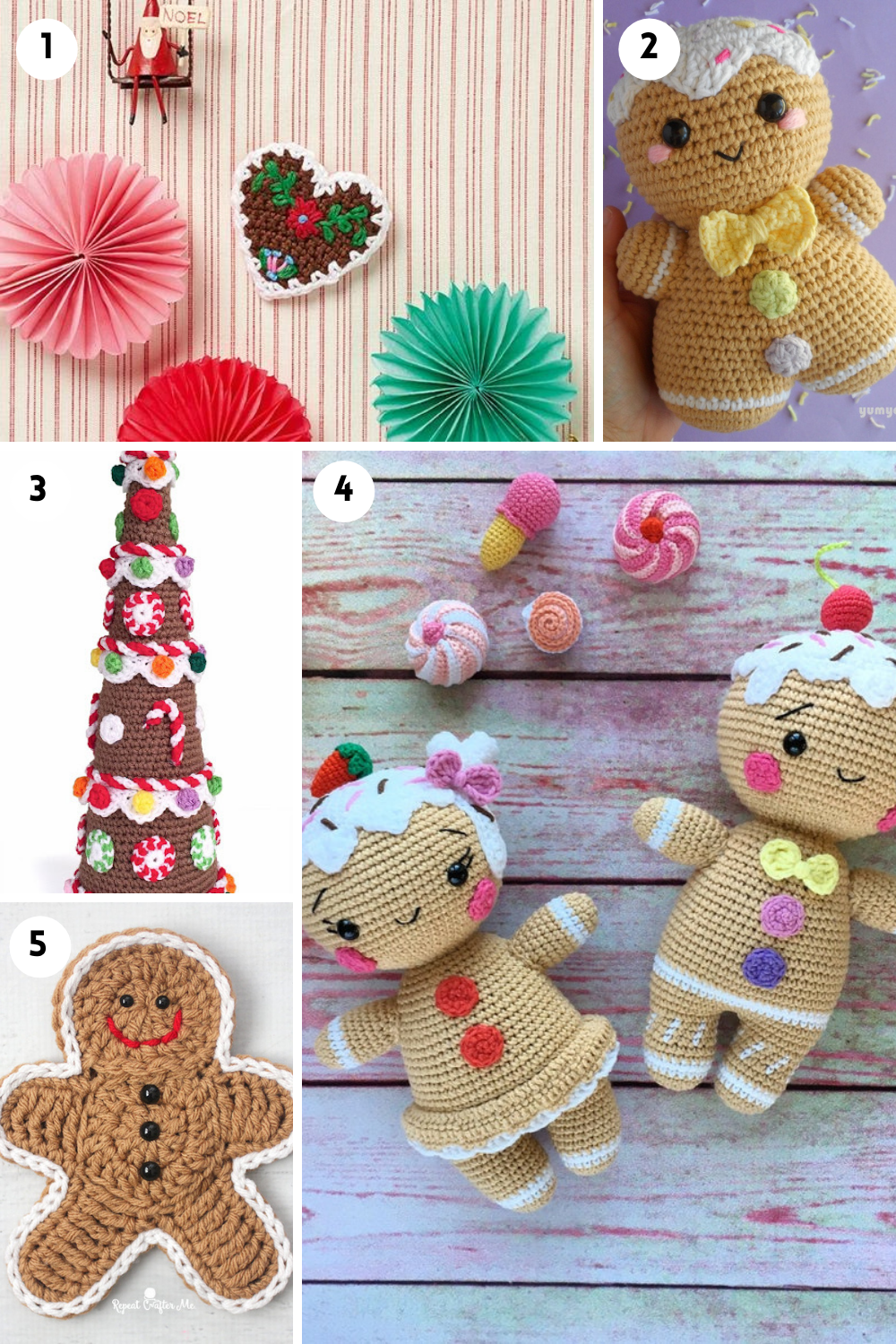 Crochet Christmas Gingerbread Ornaments