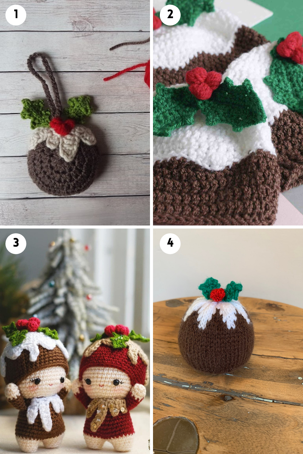 Free amigurumi Christmas pudding crochet pattern - Gathered