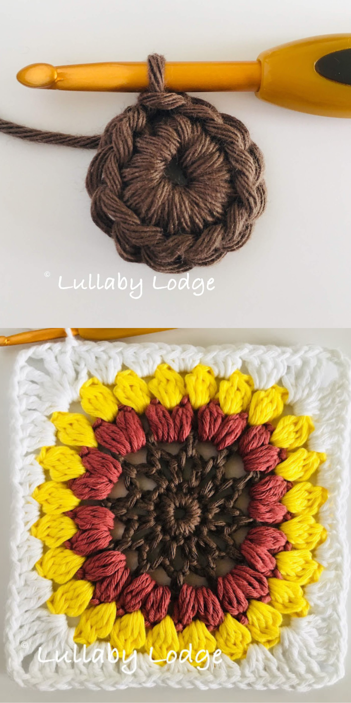 This classic sunflower granny square comes with a detailed tutorial to help you along the way. It’s perfect for blankets, pillows, or even a stylish bag.