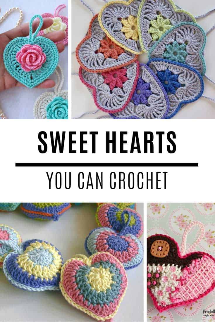 These crochet heart patterns can be used in so many projects! From blankets and baby mobiles to Valentines gifts!