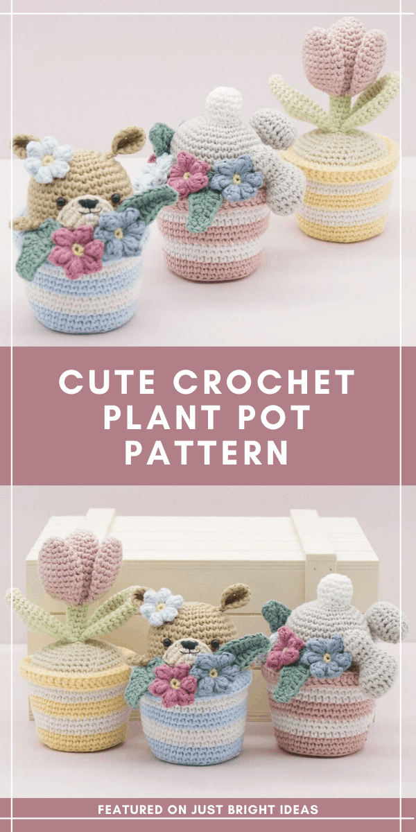 How cute are these crochet plant pots! Full of the joys of Spring for sure! Download the pattern today!