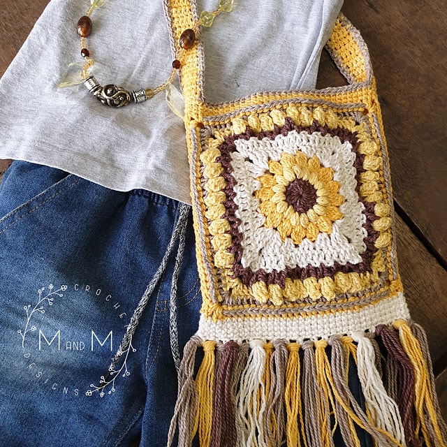 Crochet sunflower bag online pattern