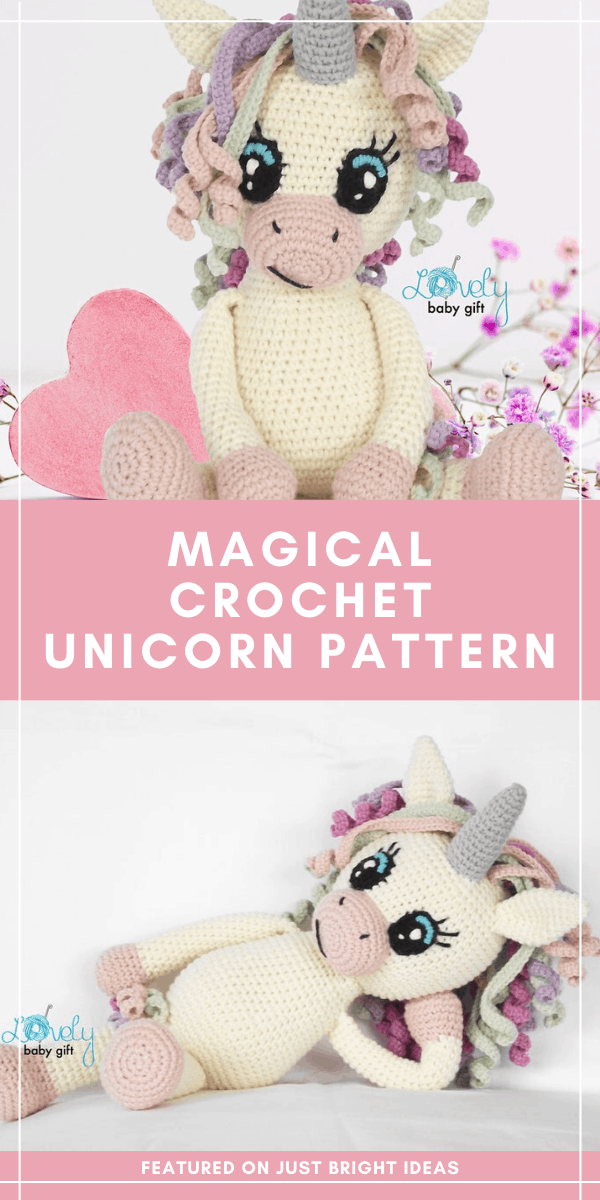 Don't miss this adorable crochet unicorn pattern with her rainbow curly mane! The amigurumi pattern is easy to follow with lots of photos to help you