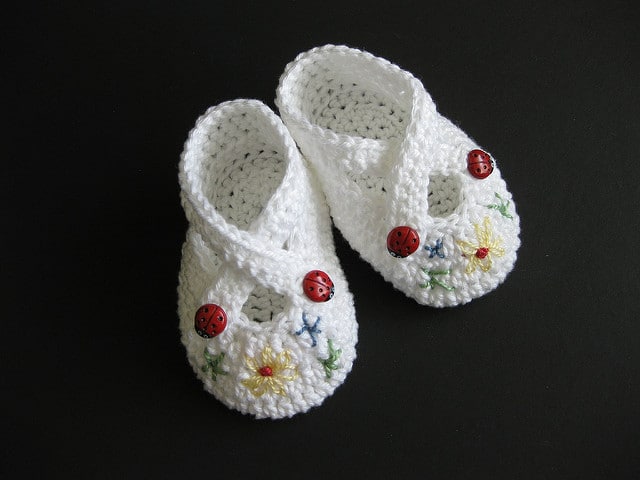 Crochet garden booties