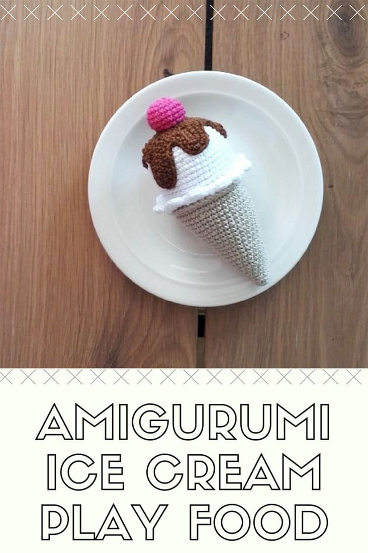 Crochet pattern - ice cream cone play food