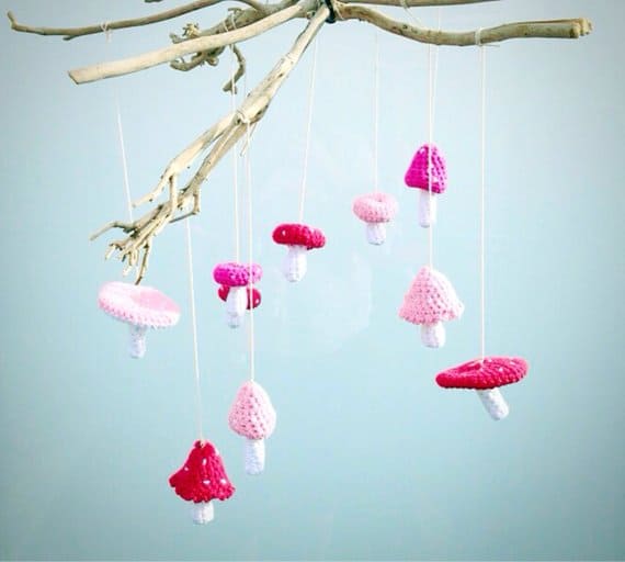 Toadstool Garland or Crib Mobile