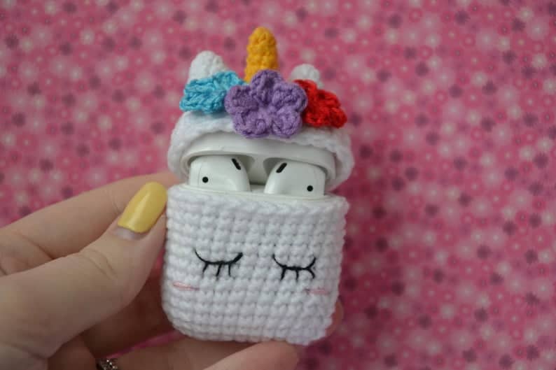 Crochet Pattern for Unicorn AirPods Case