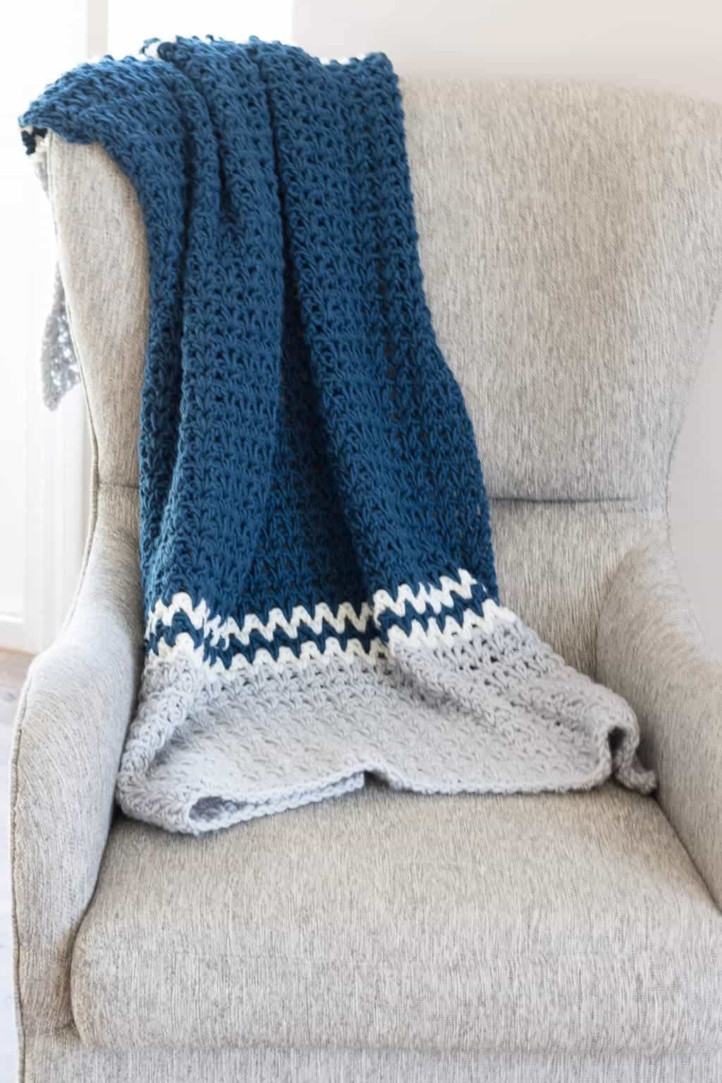 Easy V-Stitch Crochet Blanket Pattern