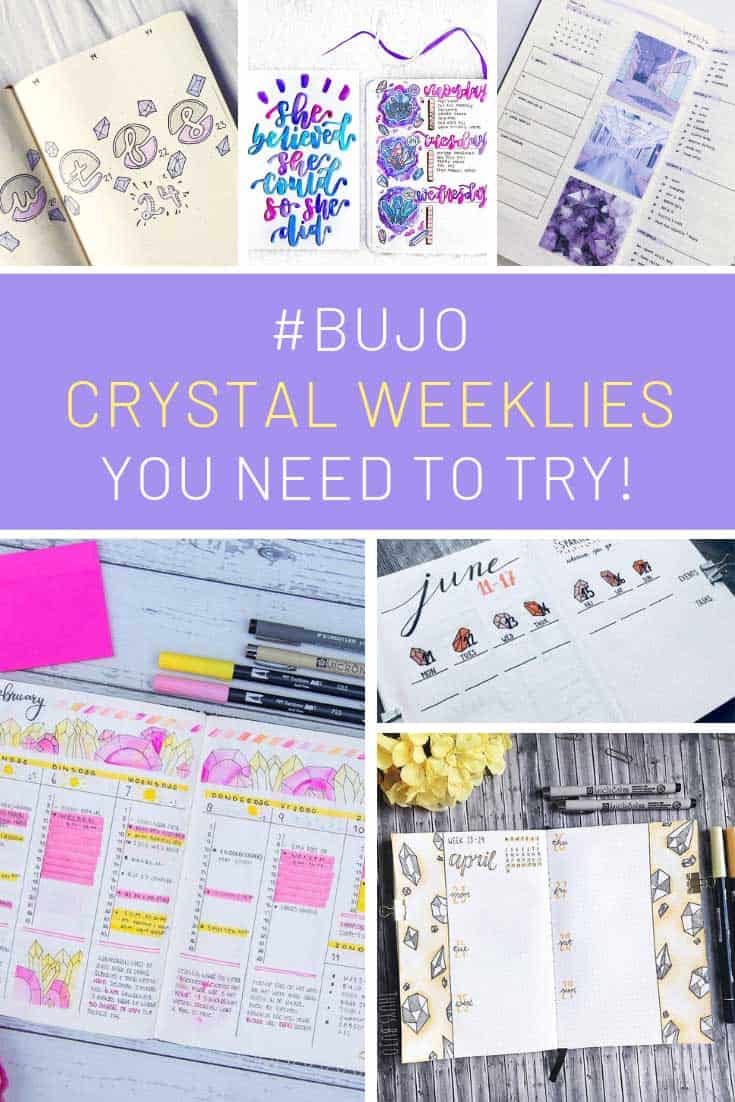 These crystal bullet journal weekly spread ideas are GORGEOUS!