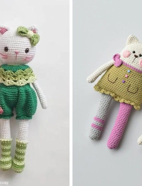 Adorable cats in clothes crochet patterns