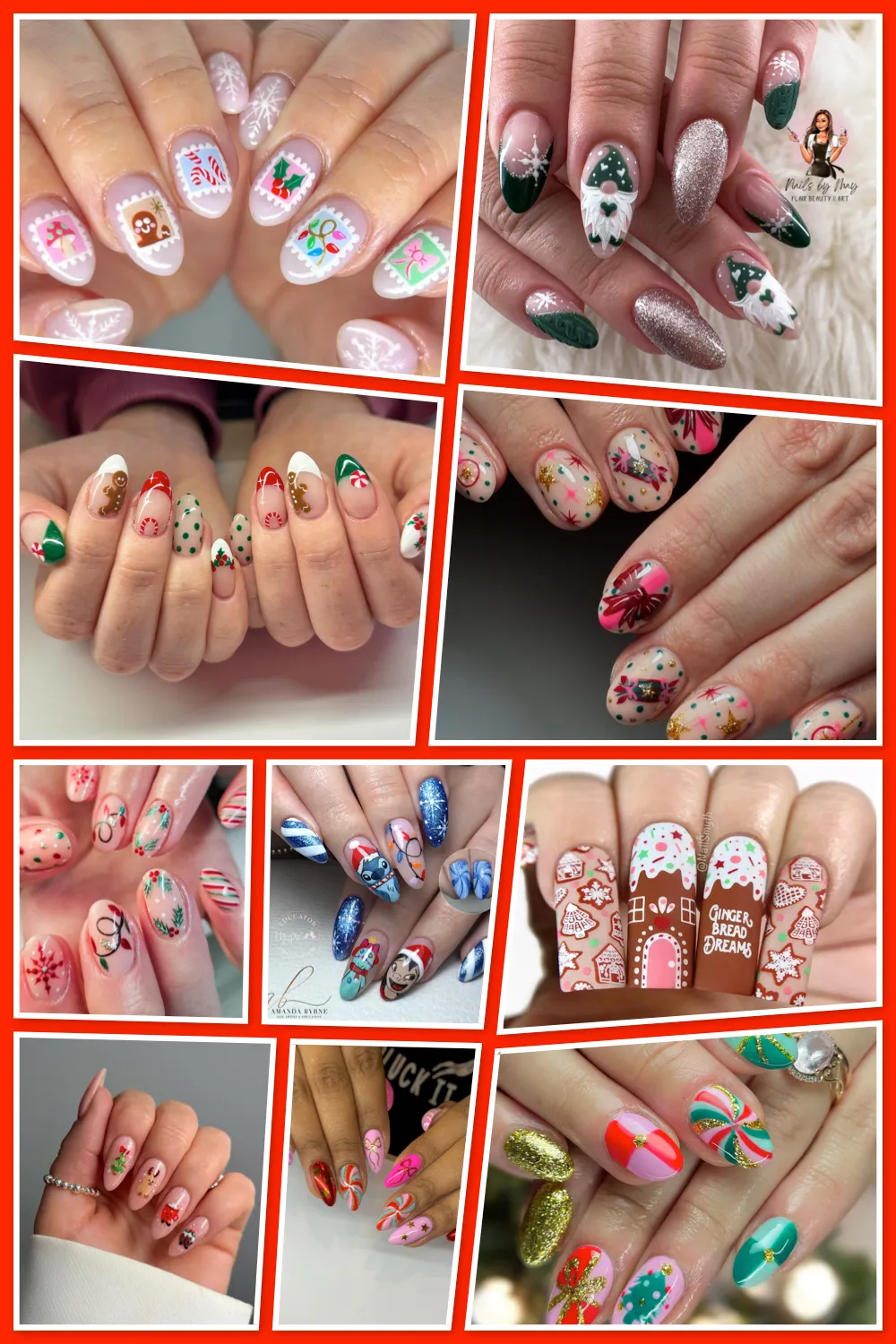 From candy cane stripes to pink Christmas nails, these cute Christmas nail art designs are pure holiday magic! 🎄✨ All created by talented nail artists on Instagram — tap through to give them some love and save your favorites for December inspo. ❤️ #ChristmasNails #CuteChristmasNails #WinterNailIdeas #ChristmasNailDesigns