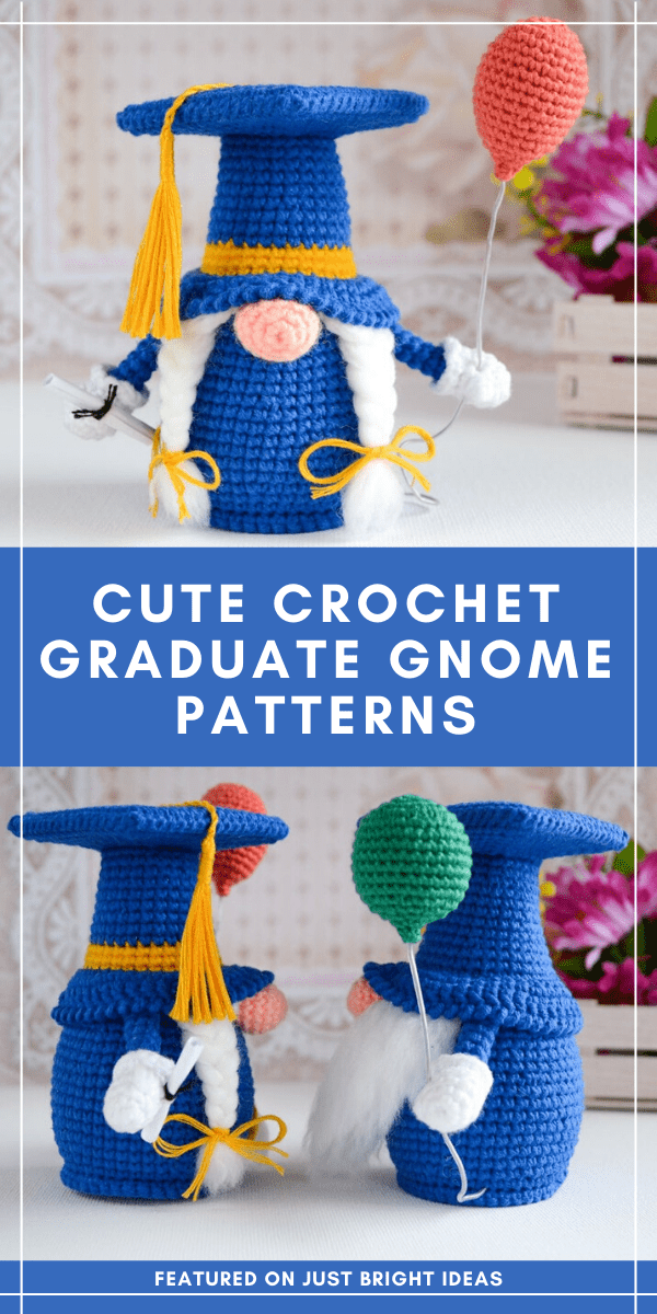 How cute are these little Scandinavian gnomes? They make the perfect handmade gift for your graduate - especially if you crochet them in their school colors! Click through to get the pattern. 