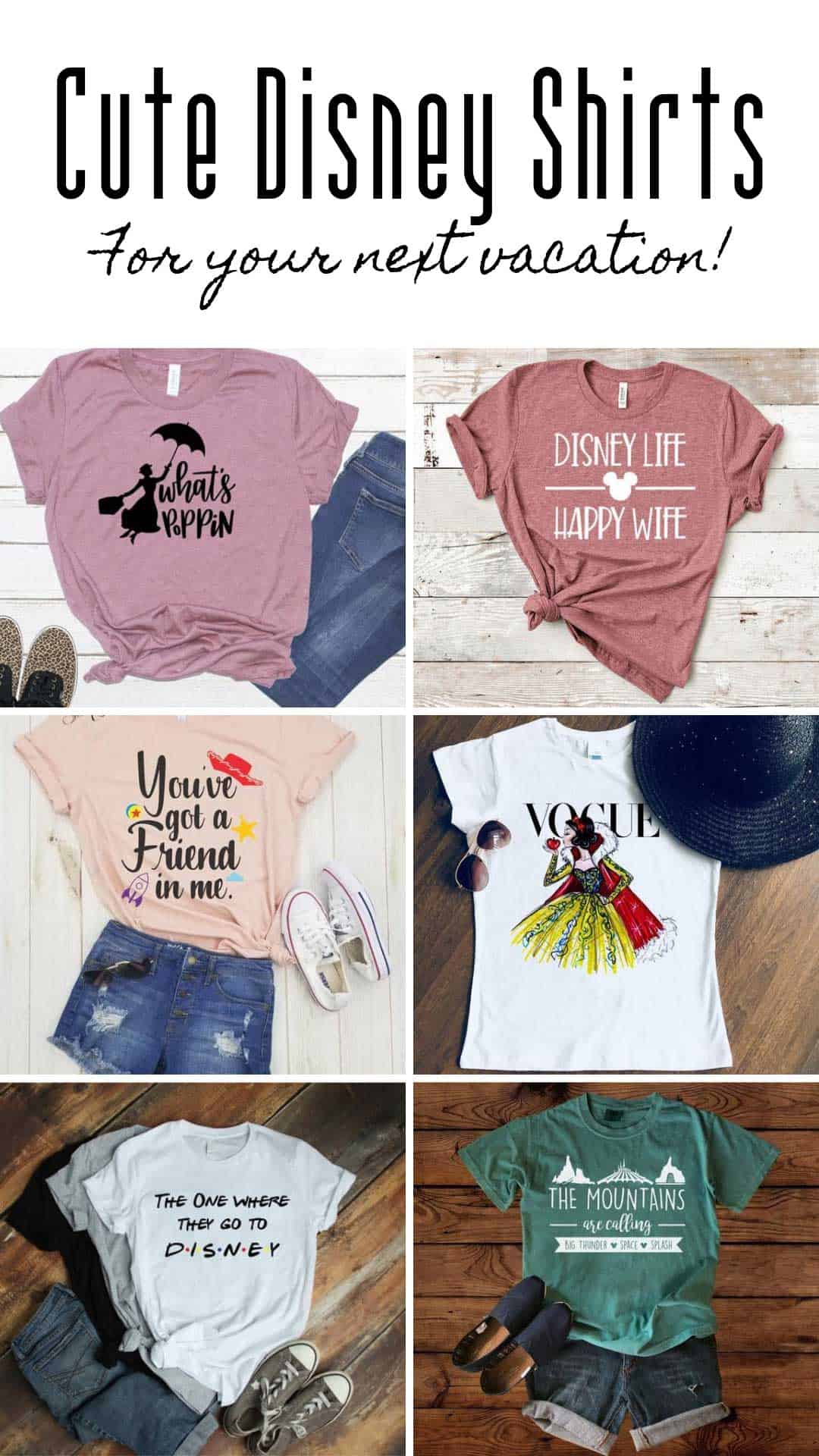These cute Disney shirt ideas are just what you need for your next Disney vacation - or just letting the world know how much you love Disney!