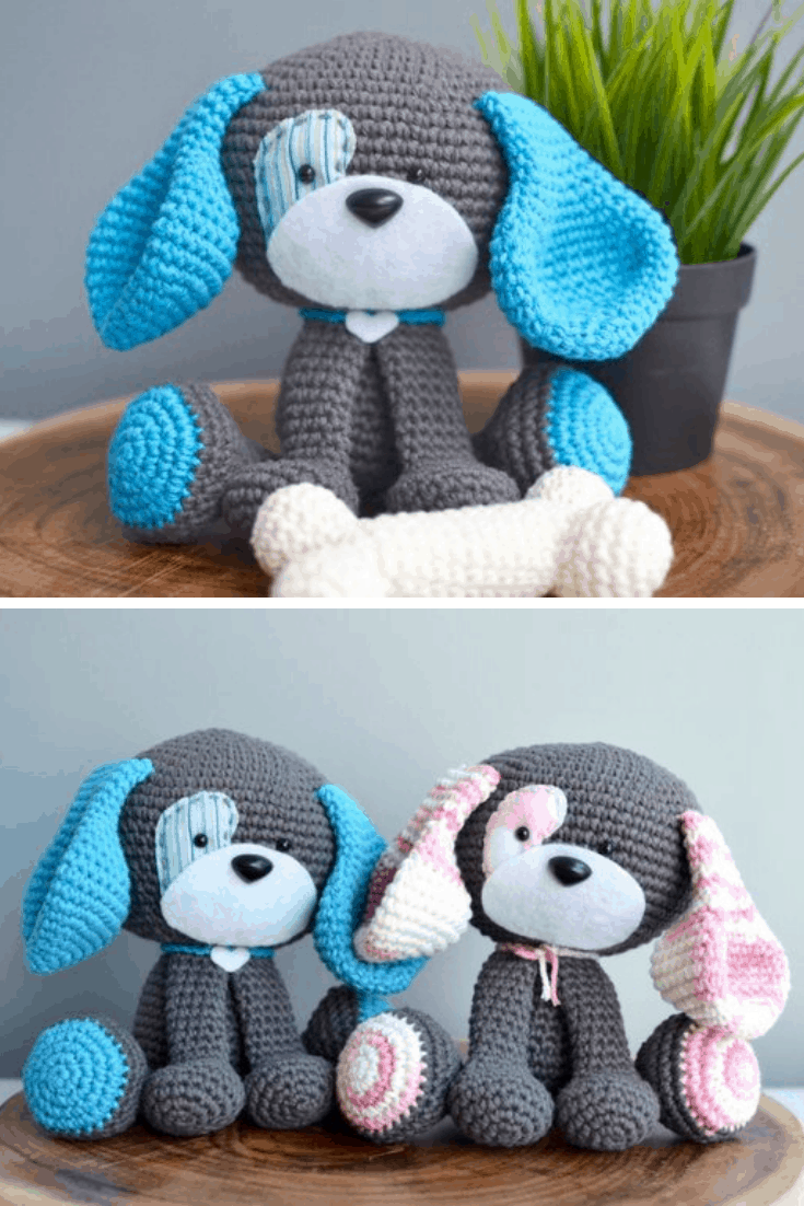 Domino the Cute Dog Amigurumi Toy