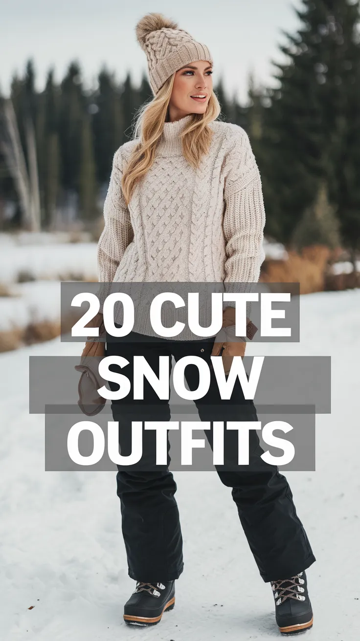 ☃️ Winter Wonderland Ready: Cute Snow Outfits for Women 🧤❄️ Step out into the snow in style with these cute and cozy outfit ideas. Think warm knits, chic layers, and stylish boots for the ultimate winter vibe. 🖤🧣 #SnowFashion #WinterOutfits #CozyStyle #ColdWeatherLooks #WinterChic