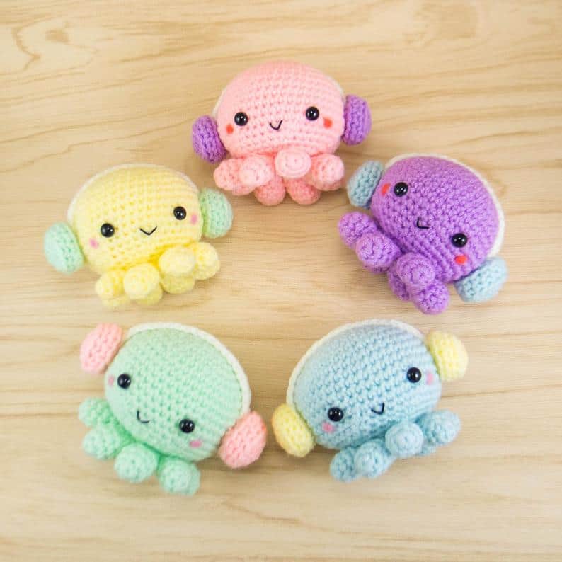 Cute Octopus with Headphones Amigurumi