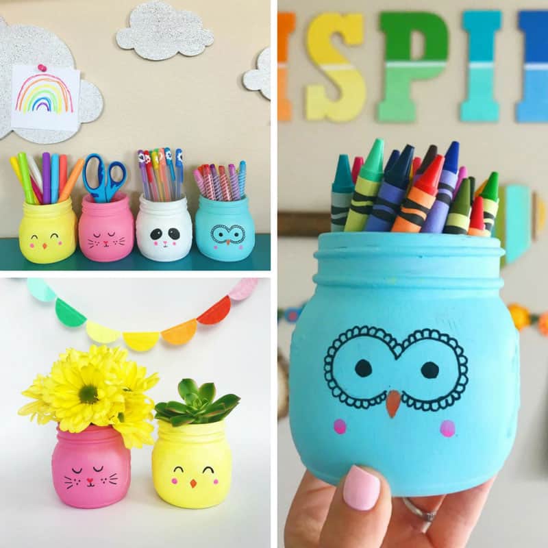 These Adorable DIY Animal Painted Mason Jars Make Great Teacher Gifts ...