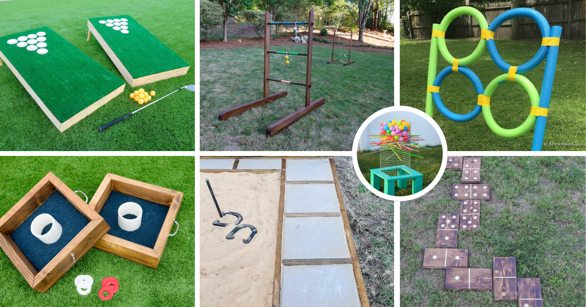 Get creative with these DIY wooden outdoor games! From ladder golf to a DIY Plinko board, these projects are fun to build and play. Perfect for parties, weddings, or a weekend of family fun! 🪵🎈 #WoodenYardGames #DIYOutdoorGames #LawnGamesDIY