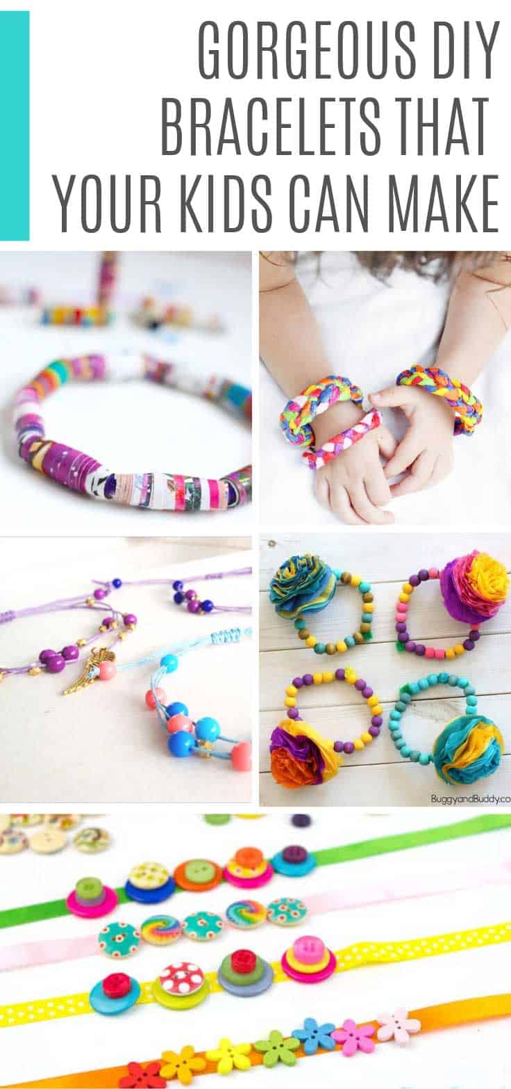 If you're looking for a craft project to do with the kids this weekend how about some fun DIY bracelets? I found plenty of options for friendship bracelets but also beads and buttons and even some made from folded paper! 