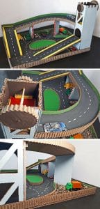 DIY Cardboard Toy Car Parking Garage