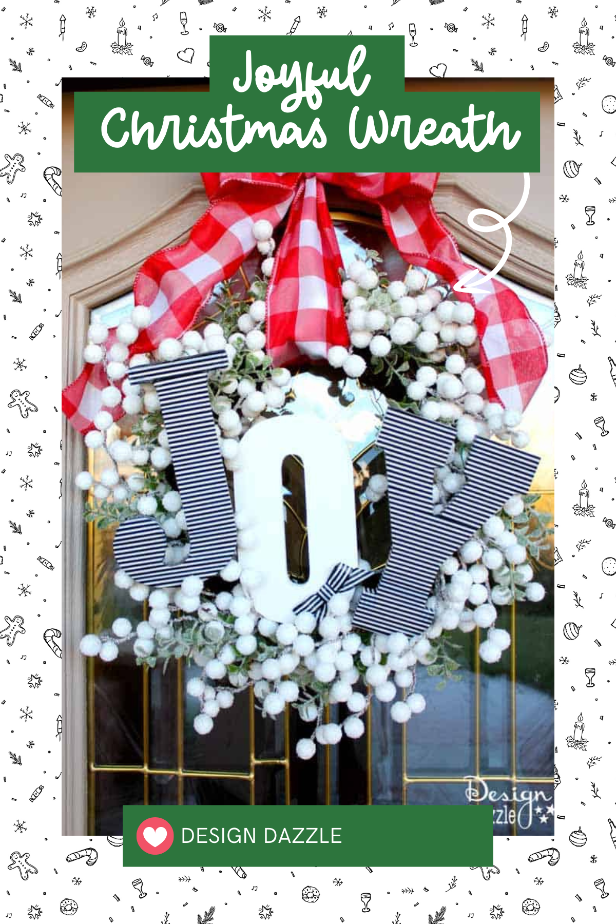 Add a touch of joy to your holiday season with this cheerful DIY Joyful Christmas Wreath. Featuring bold, bright colors and the word "JOY" front and center, it's a fun and festive way to welcome guests to your home. This wreath is a perfect reminder of the happiness the season brings.