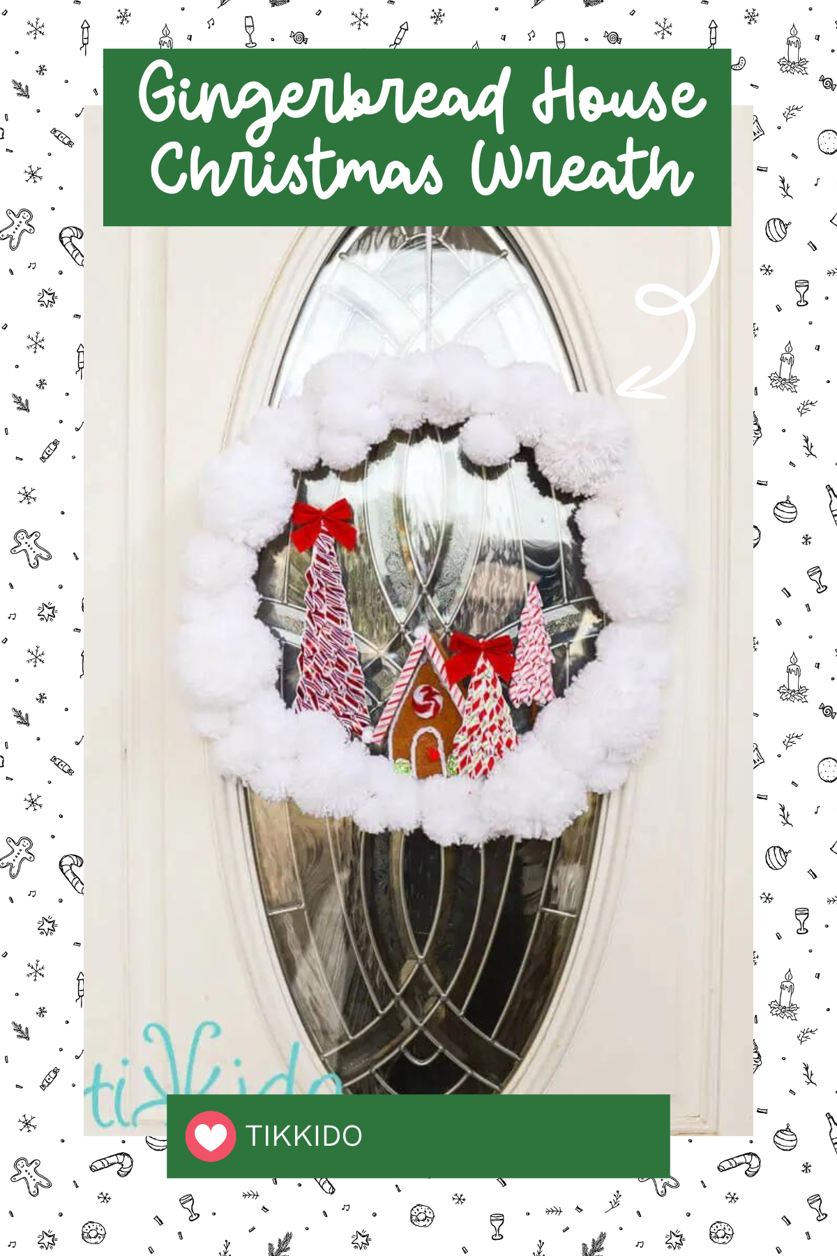 This DIY Gingerbread House Pom Pom Wreath is a cozy and crafty delight! Featuring fluffy yarn pom poms and miniature gingerbread houses, it’s a soft and sweet wreath that adds a handmade touch to your holiday decor. Perfect for anyone who loves a cozy and whimsical look.