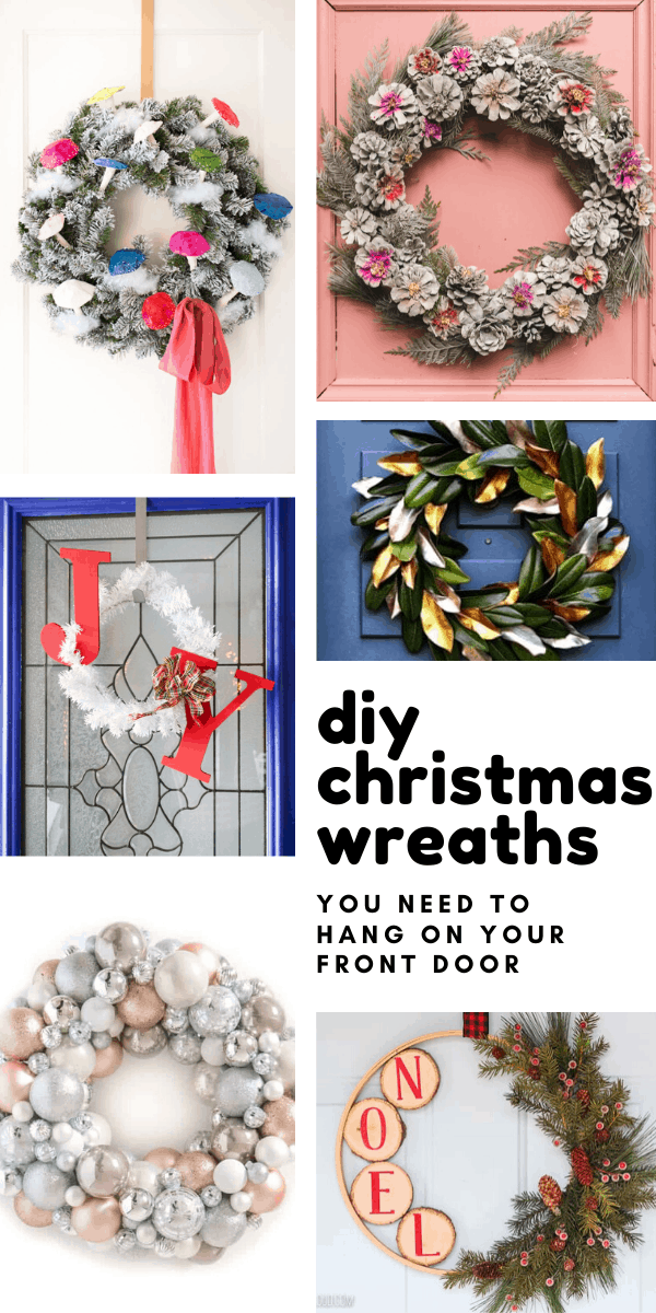 Loving these DIY Christmas wreath projects - so many ways to decorate your front door for the Holidays!