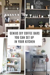 These coffee station ideas for the home are simply GENIUS! From countertop to trolley there are ideas here for kitchens of all sizes!