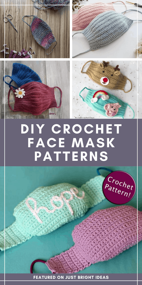 These DIY face masks are made using easy to follow crochet patterns. Note that they are not medical grade nor designed or intended to mitigate, prevent, treat, diagnose or cure any disease or health condition. 