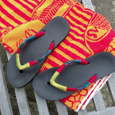 DIY Embellished Flip Flop Sandals