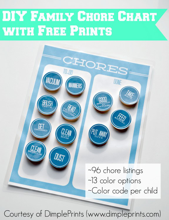 Household Chore Charts | Free Printable Charts for Children | Kid