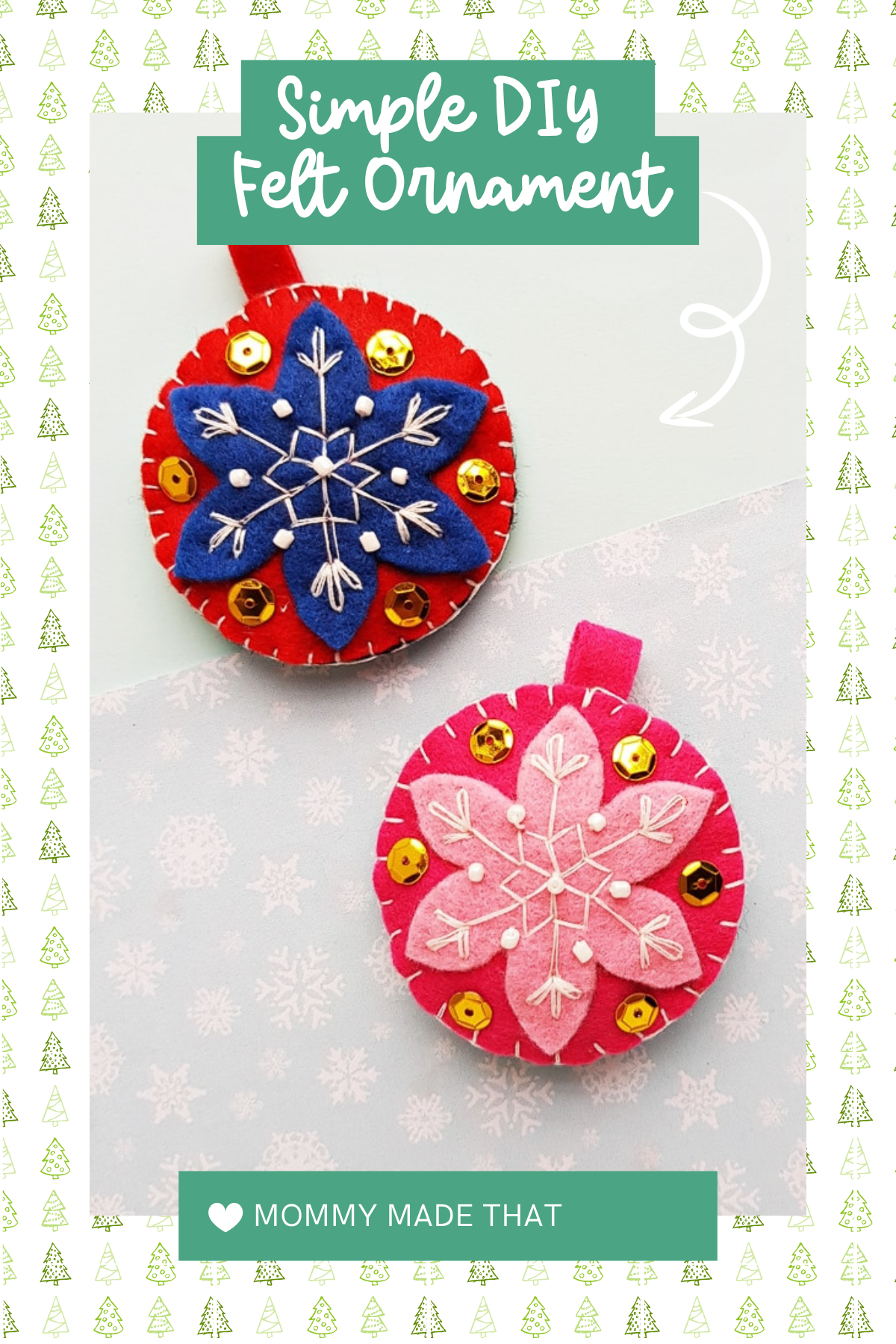 Sometimes simple is best! These no-fuss, felt ornaments are easy to sew and perfect for a last-minute touch of handmade charm to your Christmas decor.