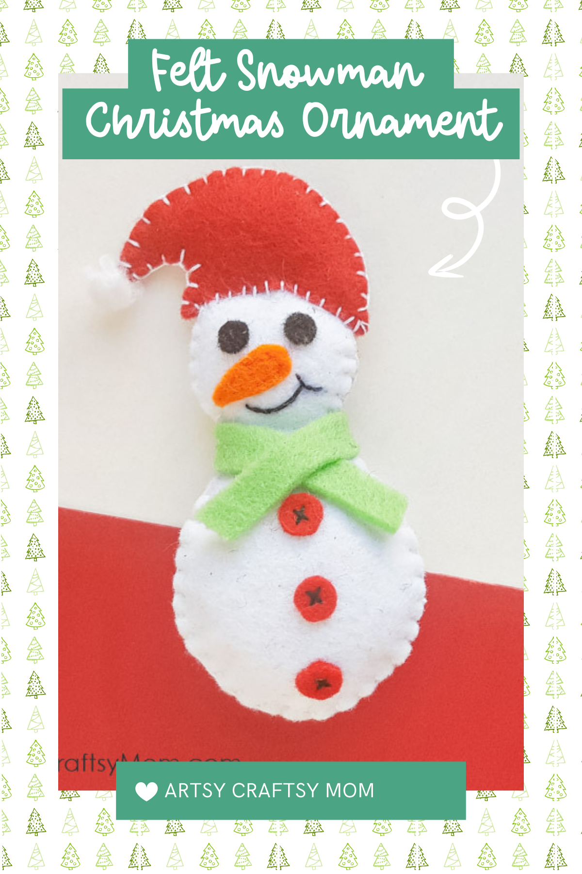 Frosty the felt snowman is here to bring a smile to your face! This cute snowman is easy to make and a perfect little project for kids and adults alike.