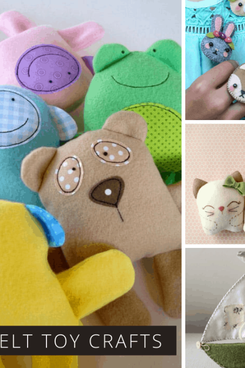 These DIY felt toy patterns make the most adorable playmates and the patterns are easy to follow even if you're just a beginner