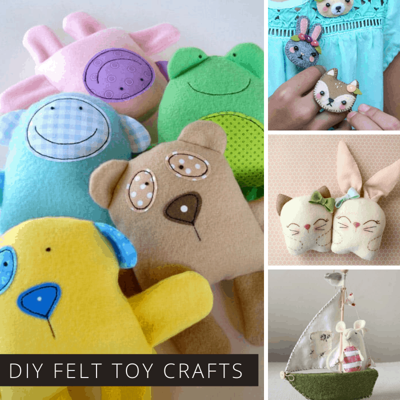 These DIY felt toy patterns make the most adorable playmates and the patterns are easy to follow even if you're just a beginner