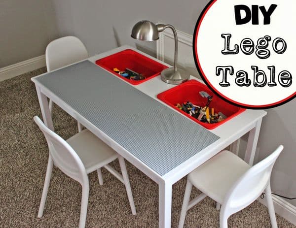 DIY Lego table with inbuilt storage